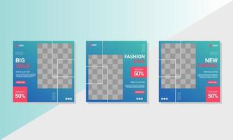 Creative fashion social media post template vector