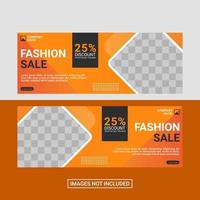 Fashion social media facebook cover template vector