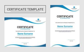 horizontal and vertical certificate template vector