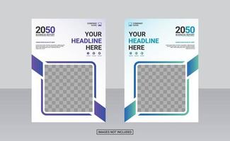 Modern business annual report template vector