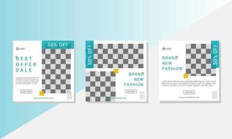 Minimal Fashion social media sale template vector