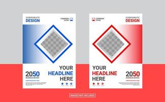 Modern business annual report template vector