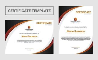 horizontal and vertical certificate template vector