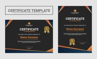Gradient modern certificate template vector