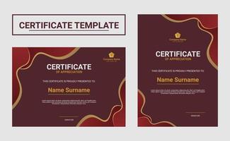 horizontal and vertical certificate template vector