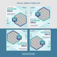 Fashion social media post template vector