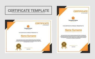 horizontal and vertical certificate template vector