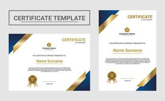 horizontal and vertical certificate template vector