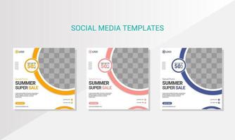 Fashion summer sale social media template vector