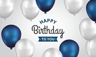 Happy Birthday background with illustrations balloon vector