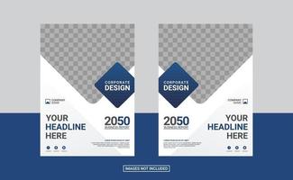 Blue corporate book cover design template vector