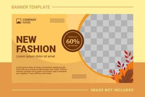 Fashion web banner and landing page template vector