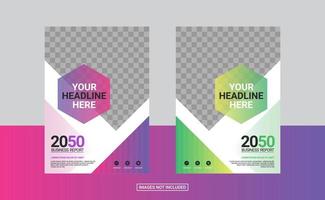 Modern business annual report template vector