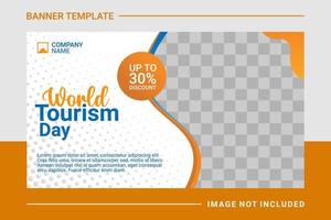 Travel web banner and landing page template vector