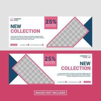 Fashion social media banner or cover template vector