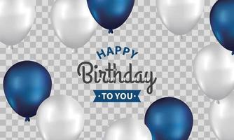 Happy Birthday background with illustrations balloon vector