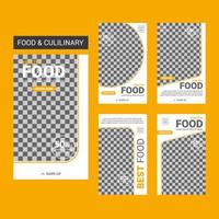 Food social media post templates design vector