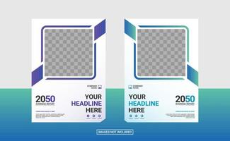 Modern business annual report template vector