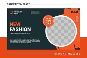 Fashion web banner and landing page template vector