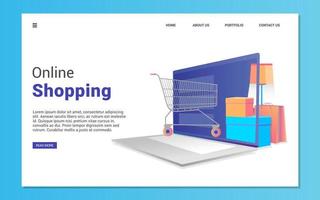Landing page template for business. Modern web page design concept layout for website. Vector illustration.