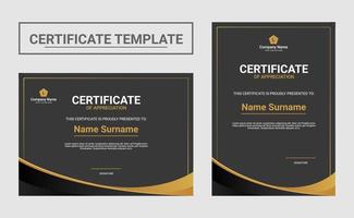 Gradient golden luxury certificate vector