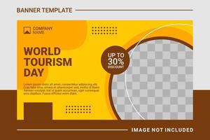 Travel web banner and landing page template vector