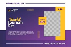 Travel web banner and landing page template vector