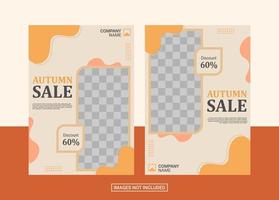 Autumn Fashion Flyer Design Template vector