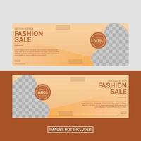 Fashion social media facebook cover template vector