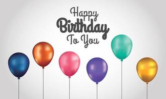 Happy Birthday background with illustrations balloon vector