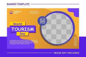 Travel web banner and landing page template vector