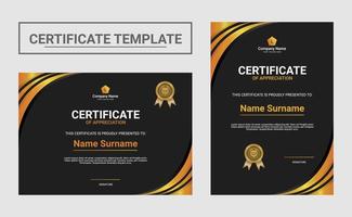 Gradient golden luxury certificate vector