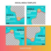 Travel social media post template vector