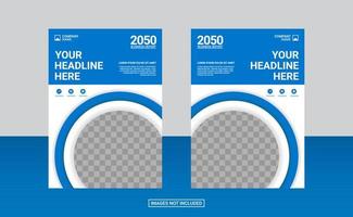 blue corporate book cover design template vector