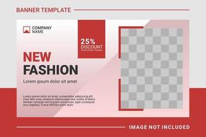 Fashion web banner and landing page template vector