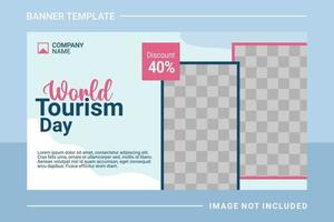 Travel web banner and landing page template vector