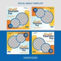 Travel social media post template vector