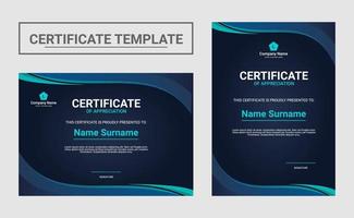 horizontal and vertical certificate template vector