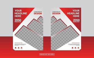 red corporate book cover design template vector