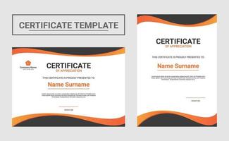 horizontal and vertical certificate template vector