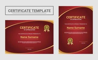 horizontal and vertical certificate template vector