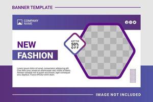 Fashion web banner and landing page template vector