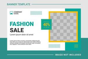 Fashion web banner and landing page template vector