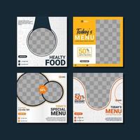 Food social media post templates design vector