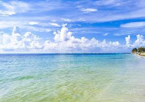 Tropical mexican beach panorama Playa 88 Playa del Carmen Mexico. photo