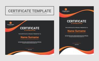 Gradient modern certificate template vector