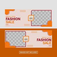 Fashion social media facebook cover template vector