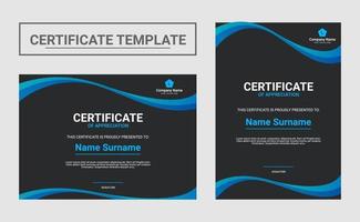 Gradient modern certificate template vector