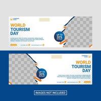 Travel social media facebook cover template vector