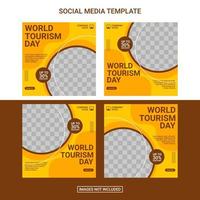 Travel social media post template vector